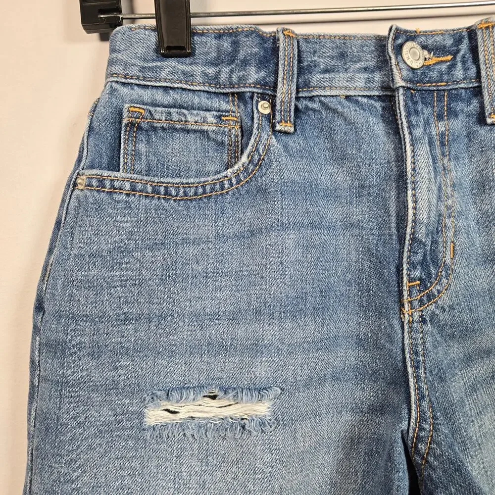 Old Navy Girls Jean Shorts High-Rise Adjustable Waist Size 14 Cutoff Distressed
